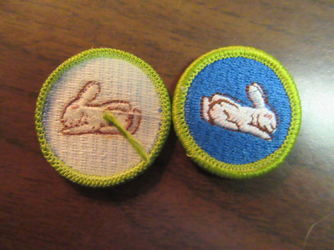 Rabbit Raising Molded Plastic Back Merit Badge