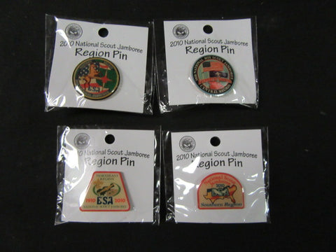 2010 National Jamboree 4 Region Pin Set