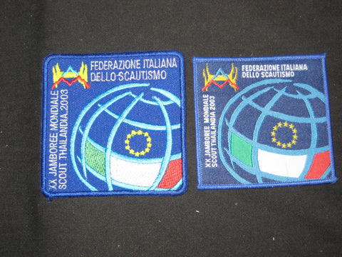 2003 World Jamboree Italian Contingent Patches