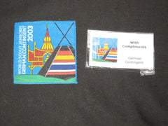 2003 World Jamboree German Contingent Patch & Card