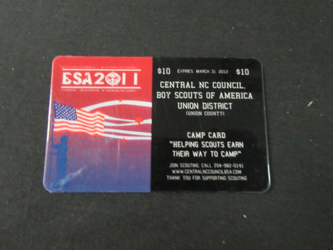 Central NC Council Union District Camp Card 2011